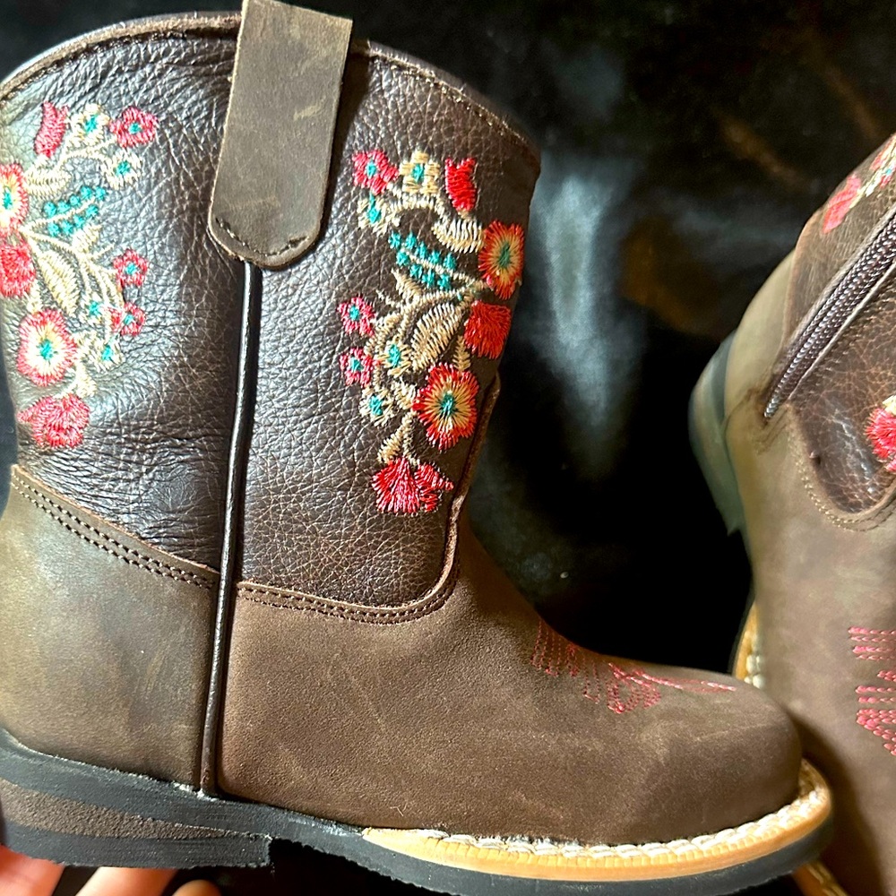 Girl toddler / baby cowboy boots real leather